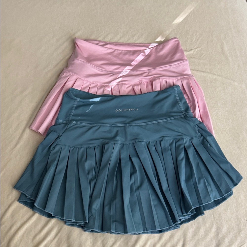 Gold Hinge Pleated Tennis Skirt Set